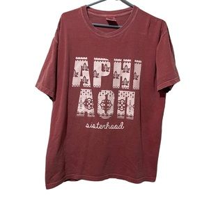 Comfort Colors Shirt Women Large‎ Pink Cotton Sisterhood Heavyweight Casual Tee